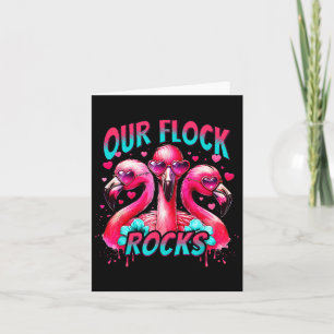 Our Flock Rocks Flamingo Matching Family Vacation Card