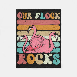 Our Flock Rocks Flamingo Matching Family Vacation Fleece Blanket