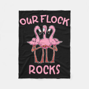 Our Flock Rocks Flamingo Matching Family Vacation  Fleece Blanket