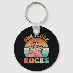 Our Flock Rocks Flamingo Matching Family Vacation  Key Ring