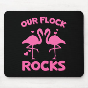 Our Flock Rocks Flamingo Matching Family Vacation Mouse Mat
