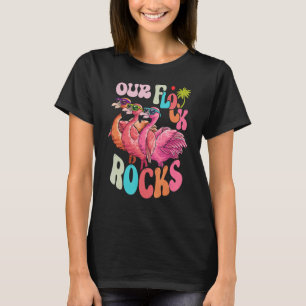 Our Flock Rocks Flamingo Matching Family Vacation T-Shirt
