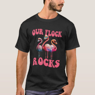 Our Flock Rocks Flamingo Matching Family Vacation T-Shirt