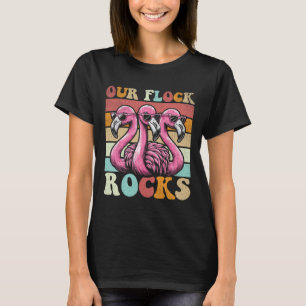 Our Flock Rocks Flamingo Matching Family Vacation  T-Shirt