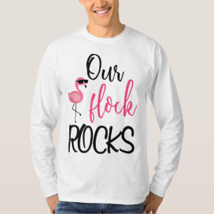 Our Flock Rocks Flamingo Mother's Day Gift T-Shirt