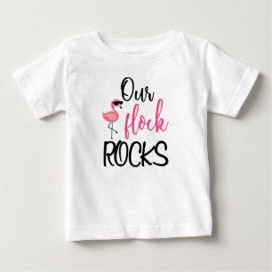 Our Flock Rocks Flamingo Mother's Day Gift T-Shirt