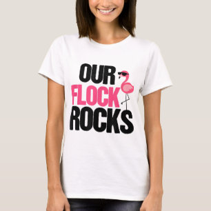 Our Flock Rocks Flamingo Mother's Day Teacher Gift T-Shirt