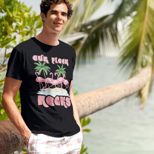 Our Flock Rocks Flamingos Matching Family Group T-Shirt