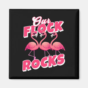 Our Flock Rocks Funny Flamingo Matching Family Vac Magnet