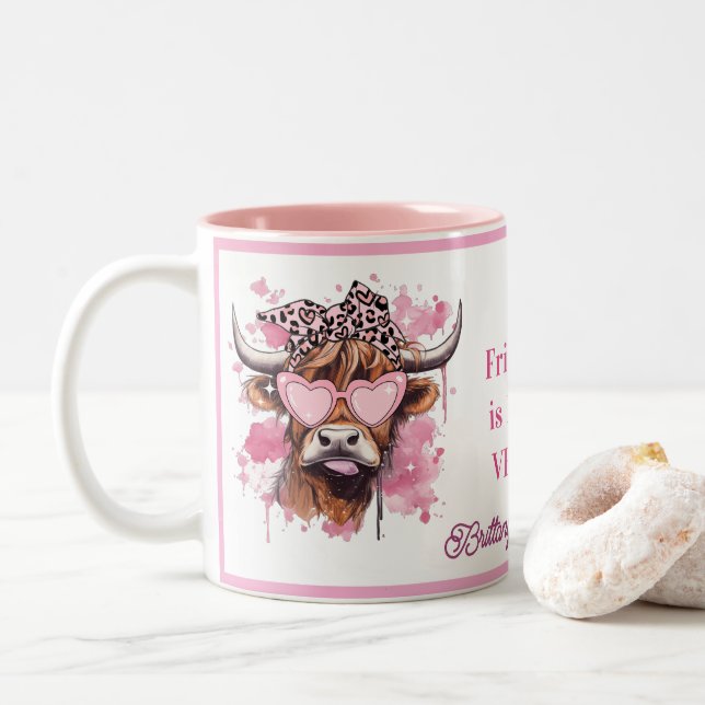 Our Friendship Is MOOH-VELOUS Hereford Cow Mug (With Donut)