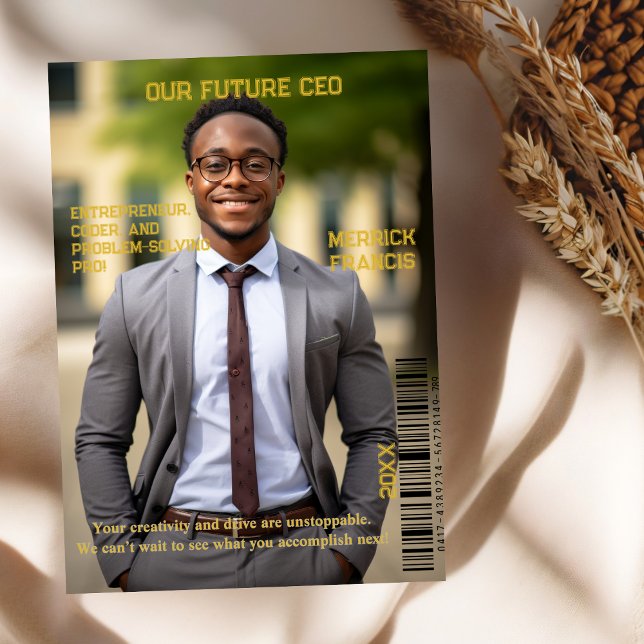 Our Future CEO Photo Magazine Cover  Holiday Card (Our Future CEO Photo Magazine Cover Holiday Card)