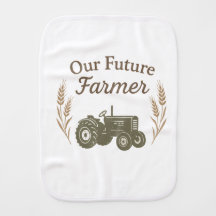 Our Future Farmer | Rustic Farm Baby Burp Cloth