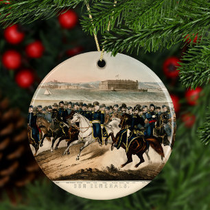 Our Generals, Restored Vintage Civil War Christmas Ceramic Tree Decoration