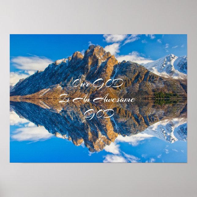 Our God is Awesome mountain photo print (Front)