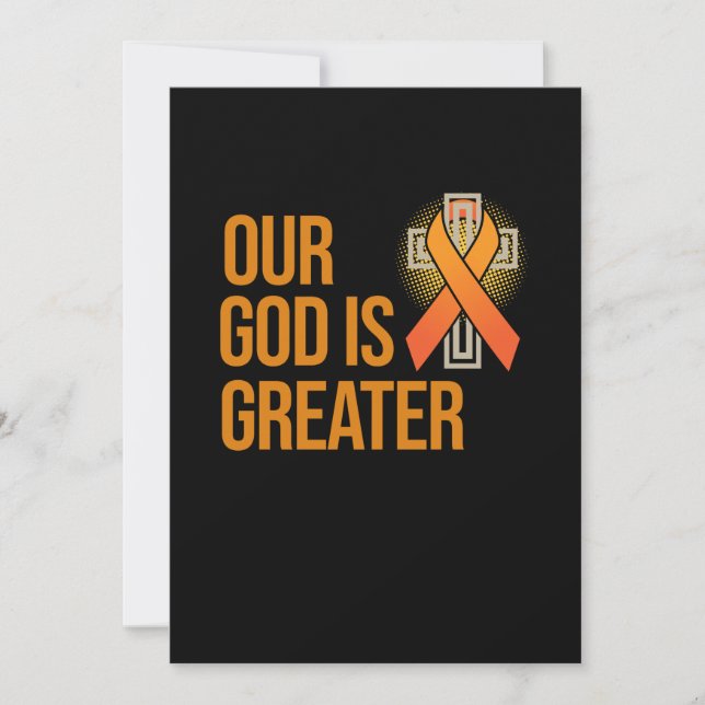 Our God Is Greater Leukaemia Awareness Orange Invitation (Front)