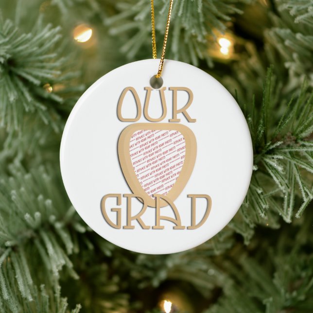 OUR GRAD - Gold Photo Frame Ceramic Tree Decoration (Tree)