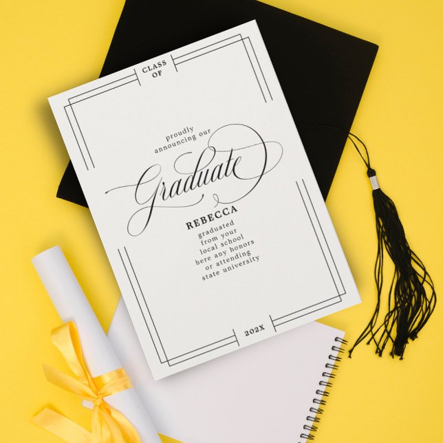 Our Graduate Classic Script Graduation Announcement (Creator Uploaded)