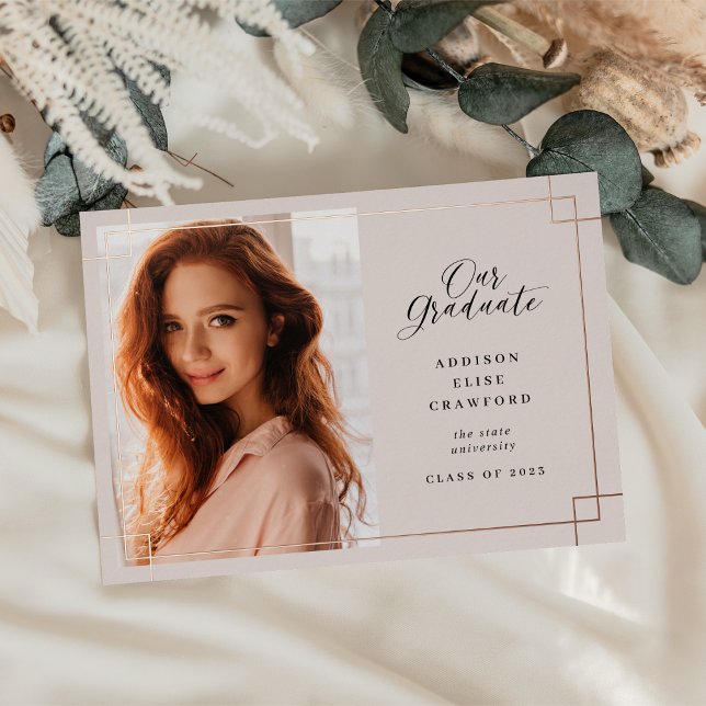 Our Graduate | Foil Graduation Photo Announcement (Creator Uploaded)
