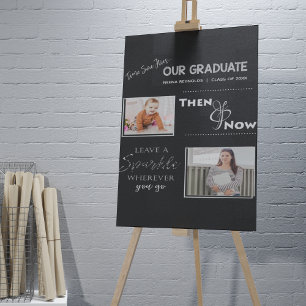 Our Graduate Then & Now Graduation Photo Poster