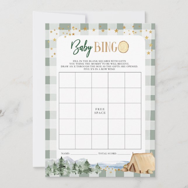 Our Greatest Adventure Baby Shower Bingo Game Invitation (Front)