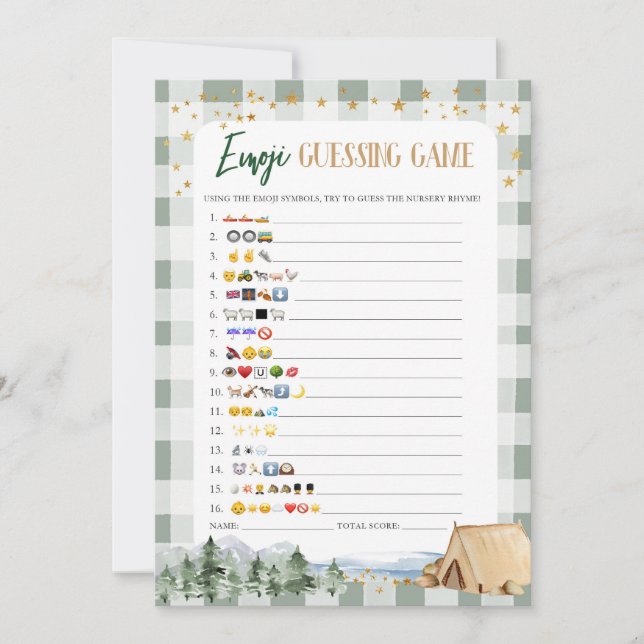 Our Greatest Adventure Baby Shower Emoji Game Invitation (Front)