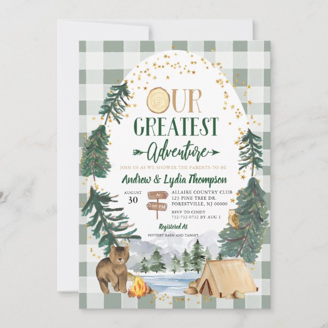 Our Greatest Adventure Baby Shower Invitation (Front)