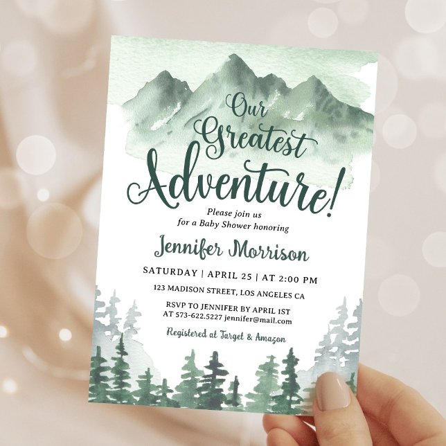 Our Greatest Adventure Baby Shower Invitation (Creator Uploaded)