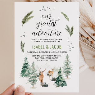 Our Greatest Adventure Baby Shower Invitation