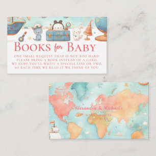 Our Greatest Adventure Map Pink Books Baby Shower Enclosure Card