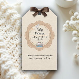 Our Greatest Adventure Neutral Cute Baby Shower Gift Tags