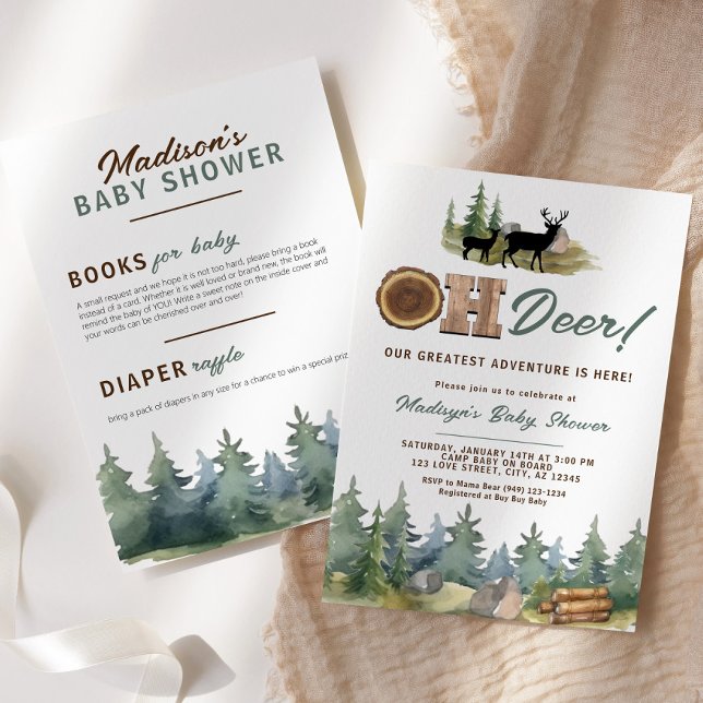 Our Greatest Adventure Oh Deer Baby Shower Invitation (Creator Uploaded)
