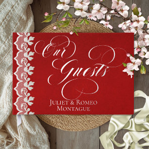 Our Guests Lace - Red Foil Guestbook