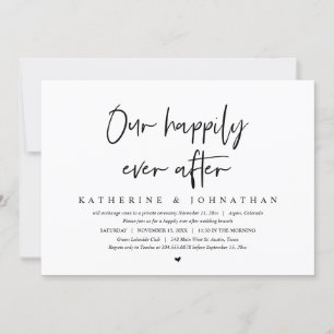 Our Happily Ever After, Wedding Elopement Brunch Invitation