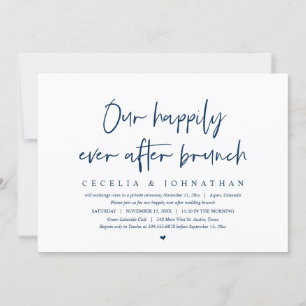 Our Happily Ever After, Wedding Elopement Brunch Invitation