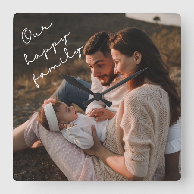 Our Happy Family Photo Wall Clock (Front)
