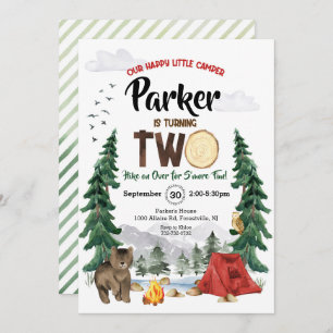 Our Happy Little Camper is Two Birthday Invitation