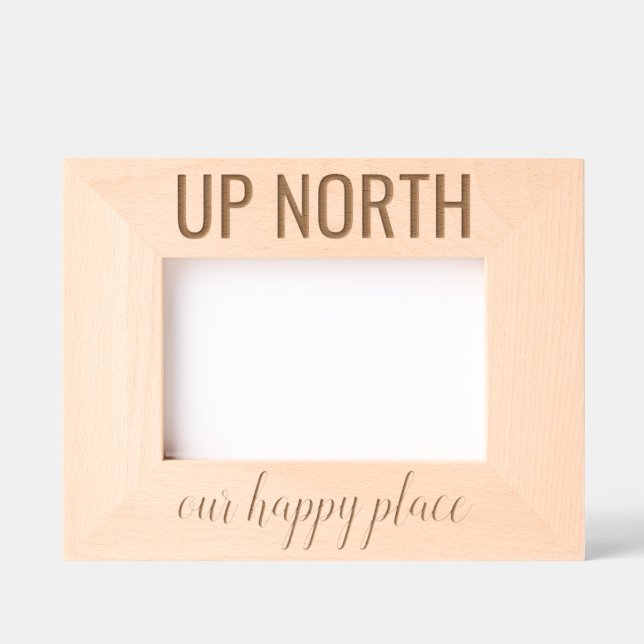 Our Happy Place Custom Vacation Destination Etched Frames (Front)