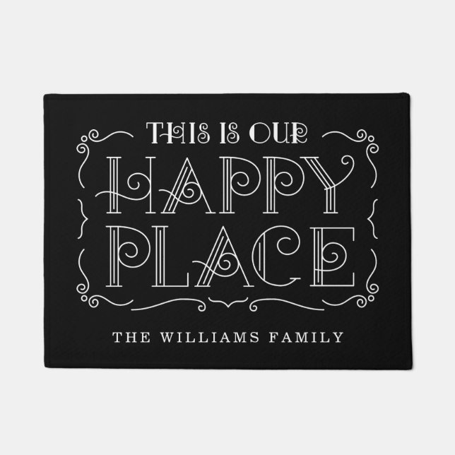 Our Happy Place | Customisable Welcome Mat (Front)