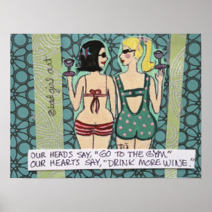 OUR HEADS VS. OUR HEARTS BAD GIRL ART POSTER. POSTER