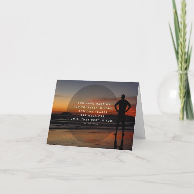 Our Hearts Are Restless - St. Augustine Quote Note Card (Front)