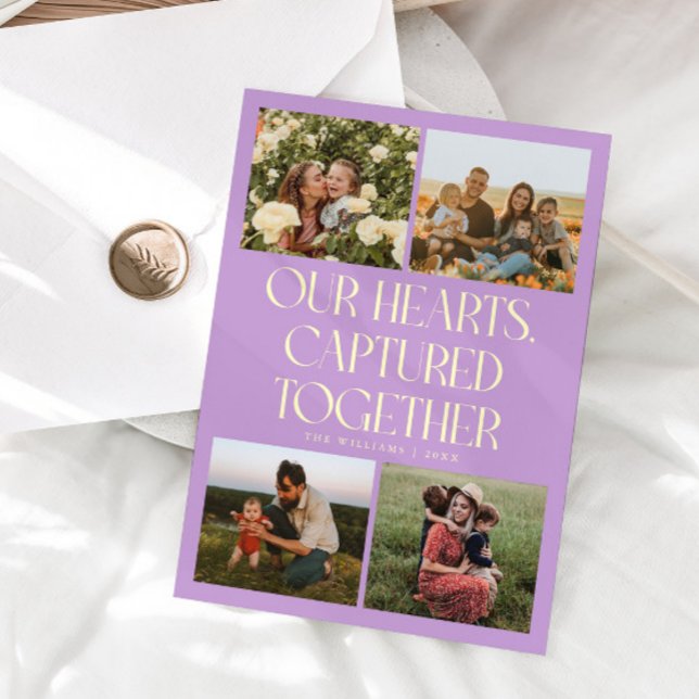 Our Hearts Lemon Wisteria Photo Valentines Day  Holiday Card (Creator Uploaded)