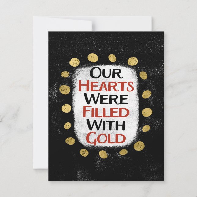 Our Hearts Were Gold Greeting Card (Front)