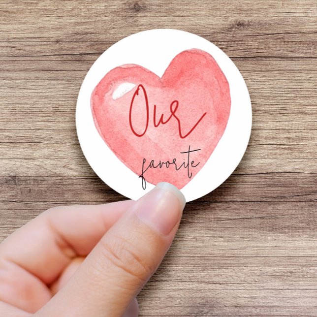 Our, His, Her Favourite Bridal Shower Wedding Favo Classic Round Sticker (Creator Uploaded)