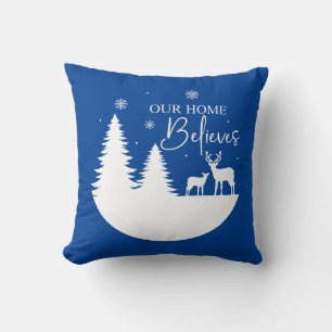Our Home Believes Winter Scene Cushion