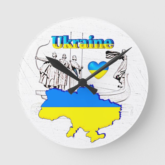 OUR HOME - UKRAINE design collection Round Clock (Front)