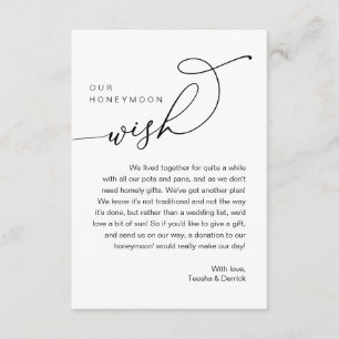 Our Honeymoon Wish, Modern Romantic  Enclosure Card