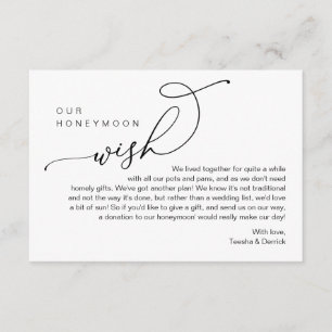 Our Honeymoon Wish, Modern Romantic  Enclosure Card