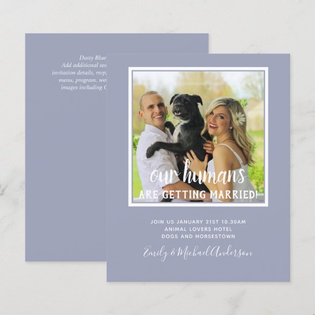 Our Humans Are ENGAGED - PHOTO Party Invitations (Front/Back)