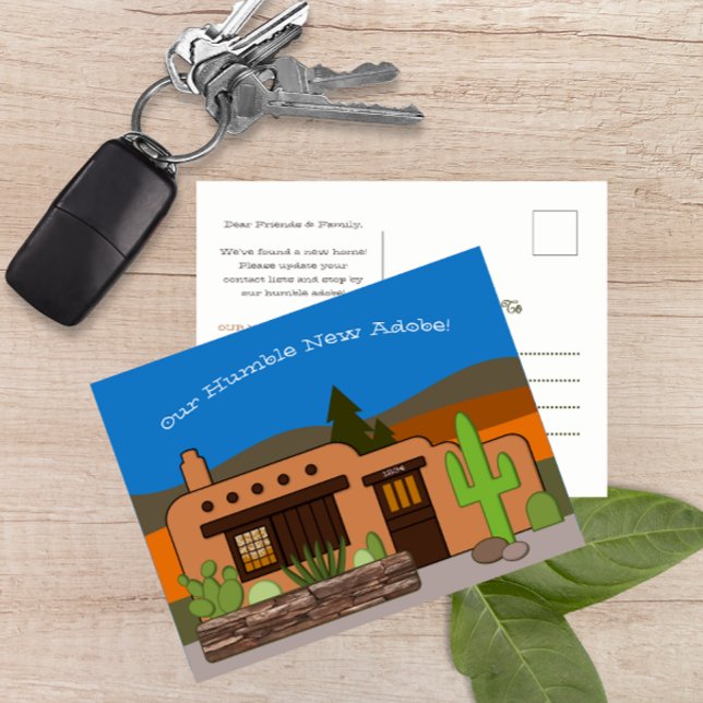 Our Humble Adobe Southwest Style New Address Announcement Postcard (Creator Uploaded)