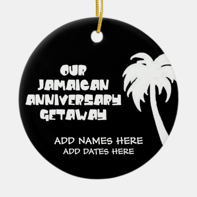 Our Jamaican Anniversary Ceramic Tree Decoration (Front)